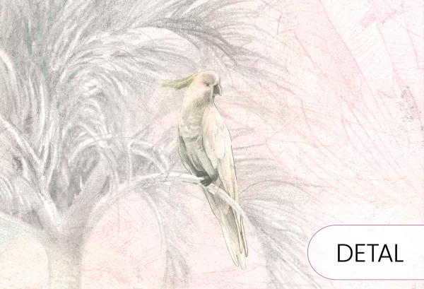 FLAMINGO BAY - intense - tapeta z flamingami do pokoju nastolatki - detal