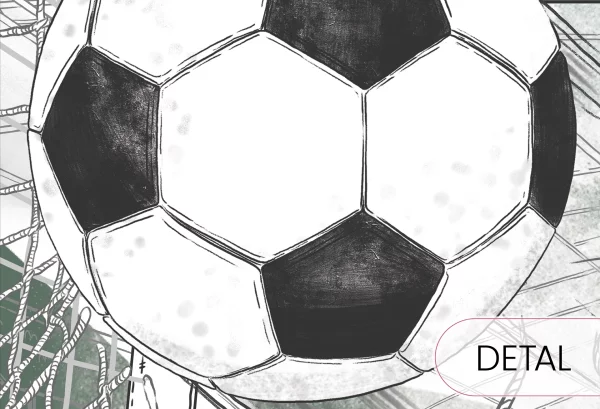 FOOTBALL - green - tapeta dla chłopca do pokoju - detal