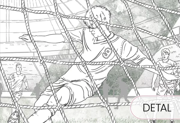 FOOTBALL - green - tapeta dla chłopca do pokoju - detal