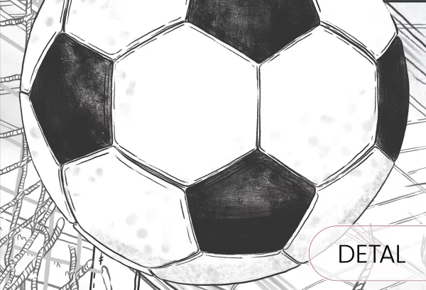 FOOTBALL - light green - tapeta dla chłopaka z piłką nożną - detal