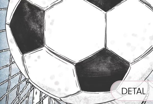 FOOTBALL - sky blue - sportowa tapeta dla chłopca - detal