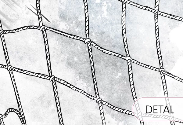 FOOTBALL - sky blue - sportowa tapeta dla chłopca - detal