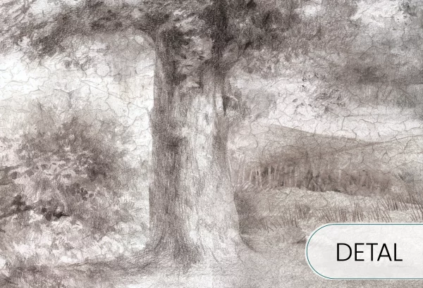 FRESCO - tapeta z motywem lasu do salonu lub sypialni - detal