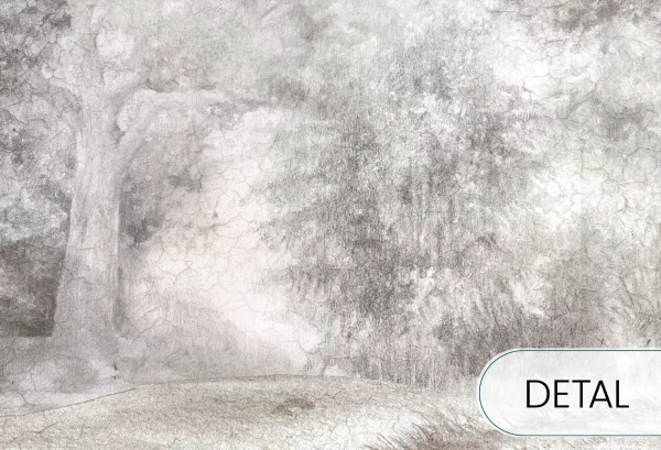 FRESCO - tapeta z motywem lasu do salonu lub sypialni - detal