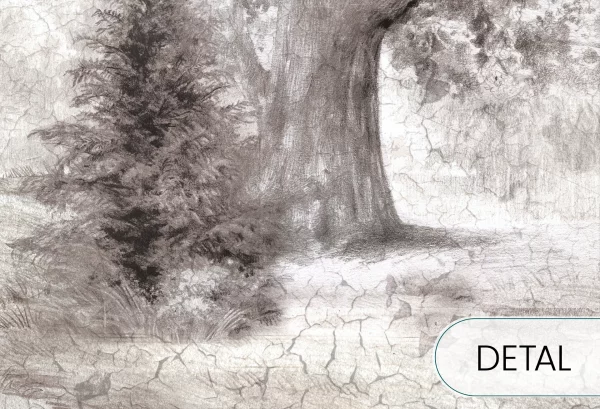 FRESCO - tapeta z motywem lasu do salonu lub sypialni - detal