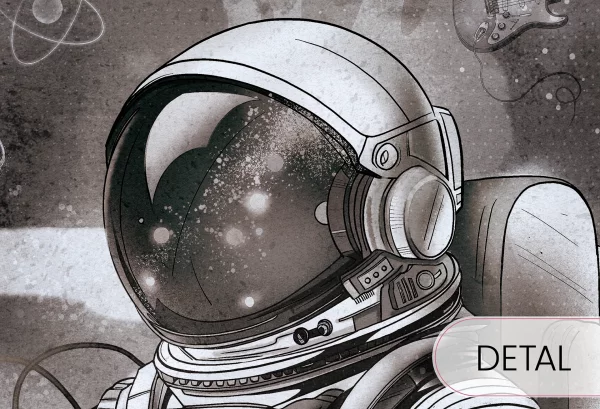 GALAXY - comic book - tapeta na ścianę dla chłopca z kosmicznym motywem - detal