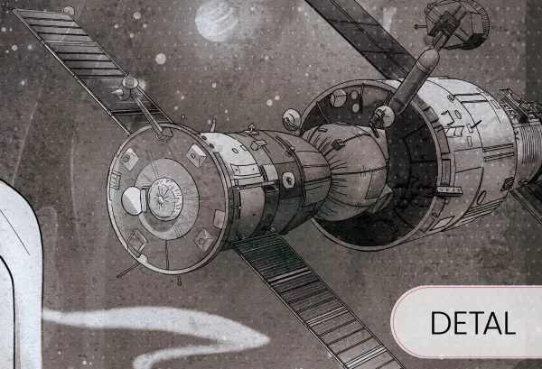 GALAXY - comic book - tapeta na ścianę dla chłopca z kosmicznym motywem - detal