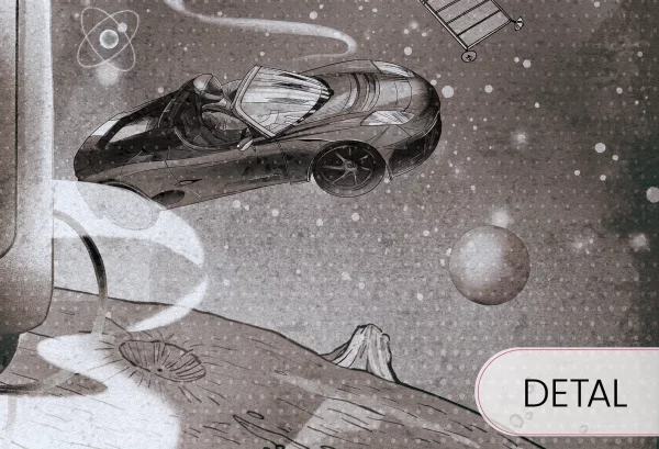 GALAXY - comic book - tapeta na ścianę dla chłopca z kosmicznym motywem - detal