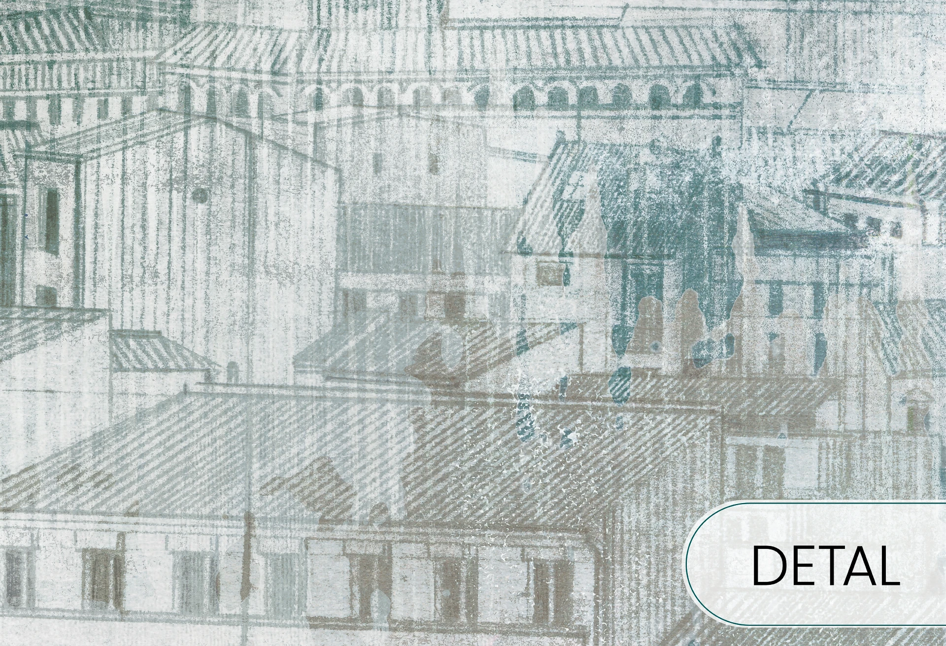 FIRENZE - mint - tapeta urbanistyczna do salonu lub sypialni