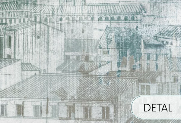 FIRENZE - mint - tapeta urbanistyczna do salonu lub sypialni - detal