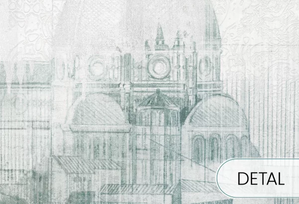 FIRENZE - mint - tapeta urbanistyczna do salonu lub sypialni - detal