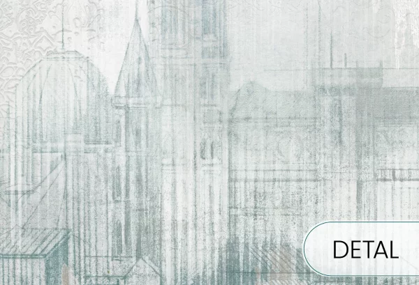 FIRENZE - mint - tapeta urbanistyczna do salonu lub sypialni - detal