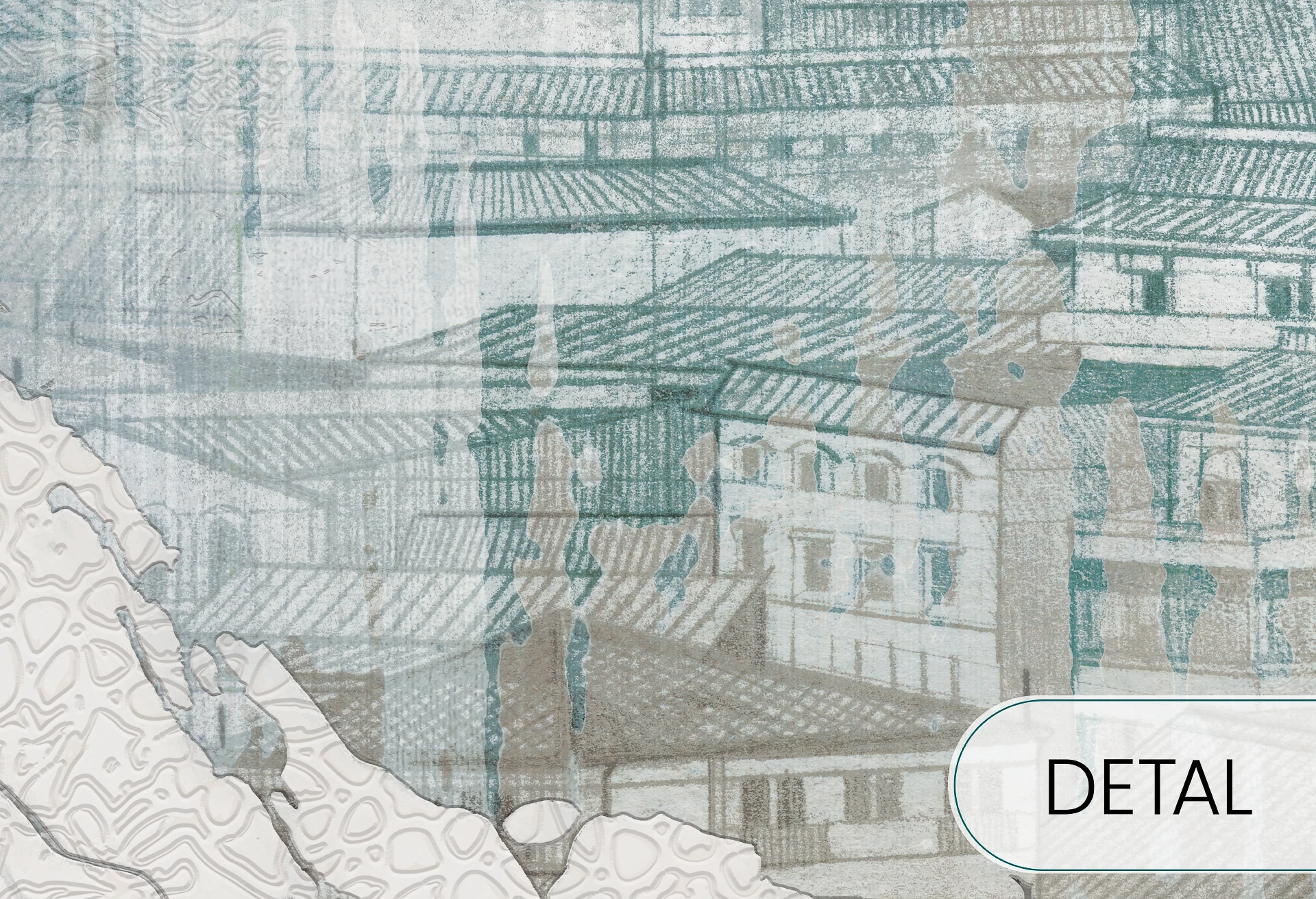 FIRENZE - mint - tapeta urbanistyczna do salonu lub sypialni