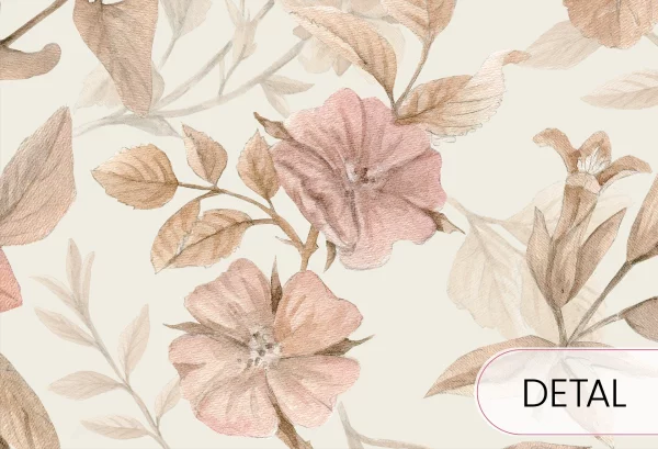 GRANDMA'S LULLABY - tapeta dla dziewczynki w różowe kwiaty - detal