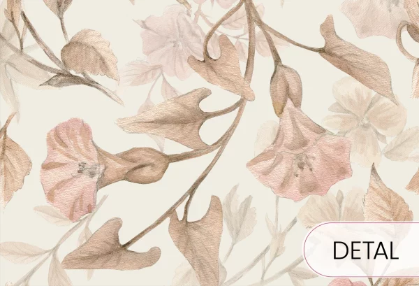 GRANDMA'S LULLABY - tapeta dla dziewczynki w różowe kwiaty - detal