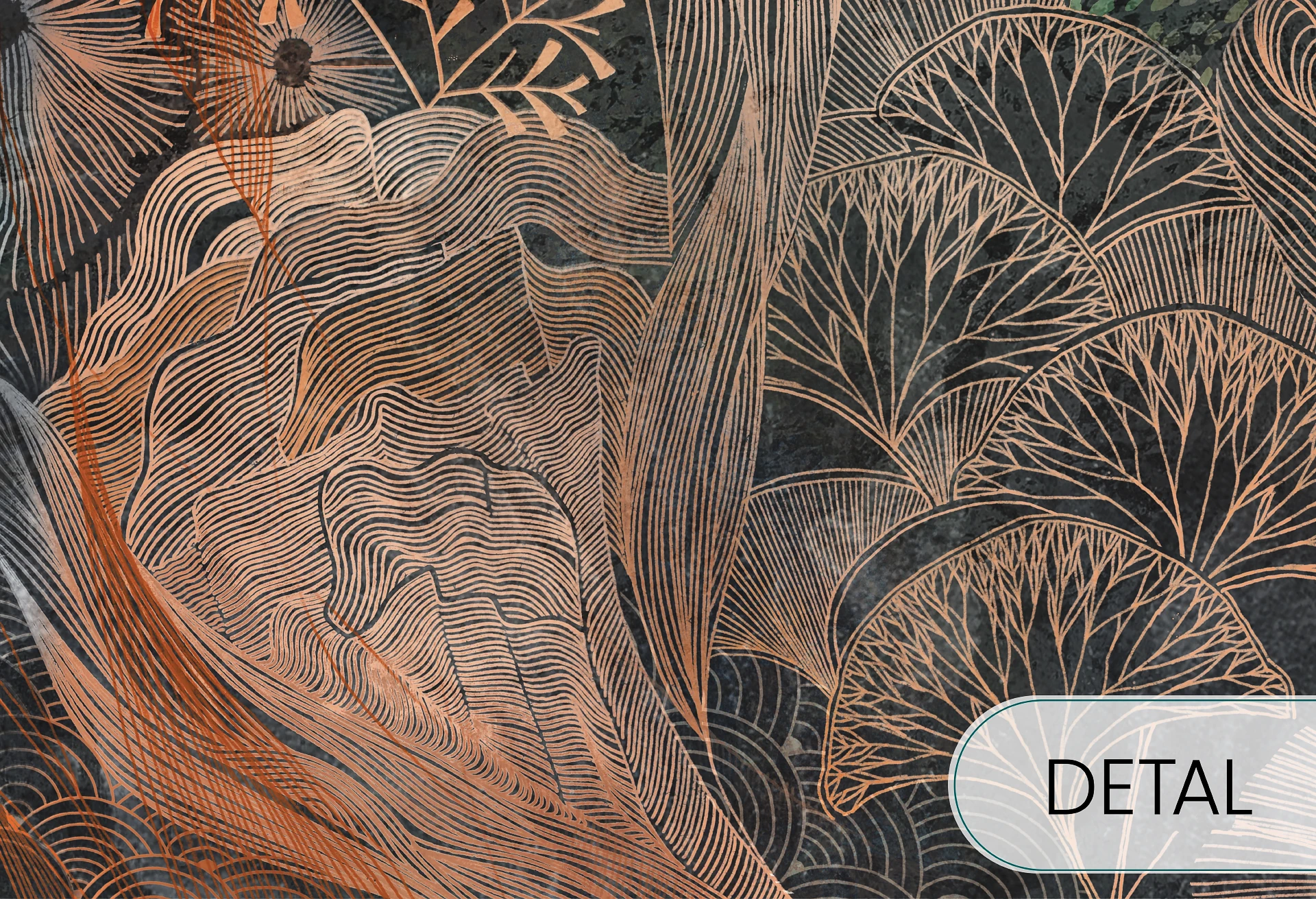 GREAT REEF - copper - tapeta z motywem rafy koralowej