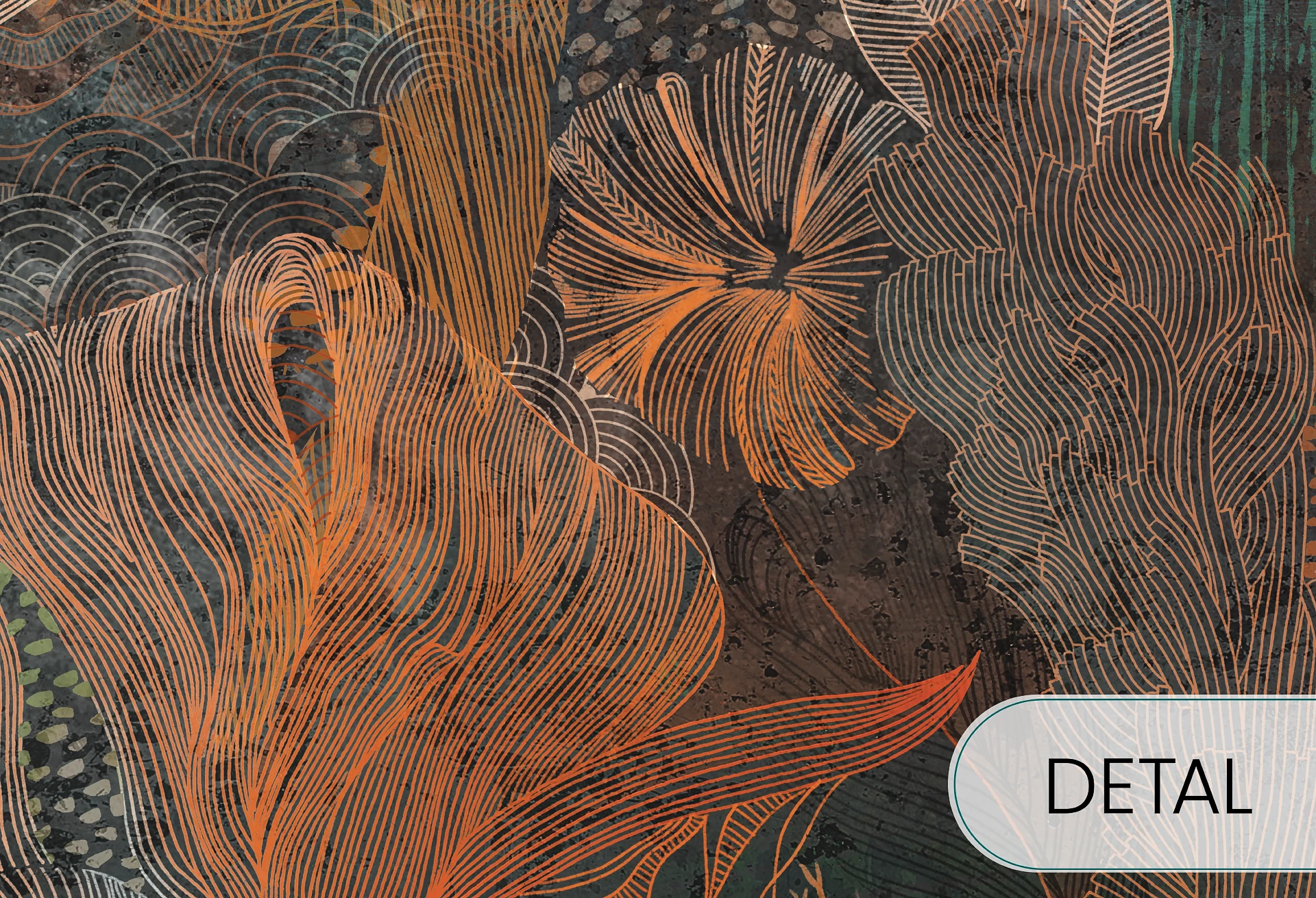 GREAT REEF - copper - tapeta z motywem rafy koralowej