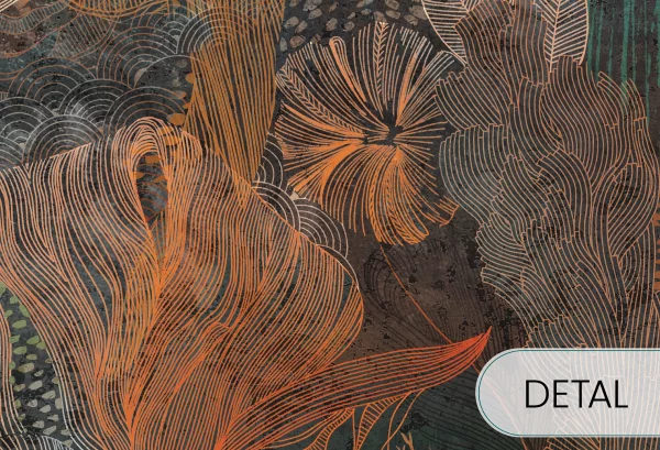 GREAT REEF - copper - tapeta z motywem rafy koralowej - detal