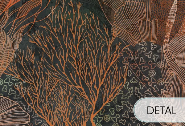 GREAT REEF - copper - tapeta z motywem rafy koralowej - detal