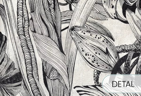 HAVANA - black&white - tapeta leśna do salonu - detal