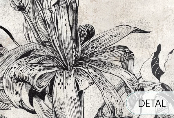 HAVANA - black&white - tapeta leśna do salonu - detal