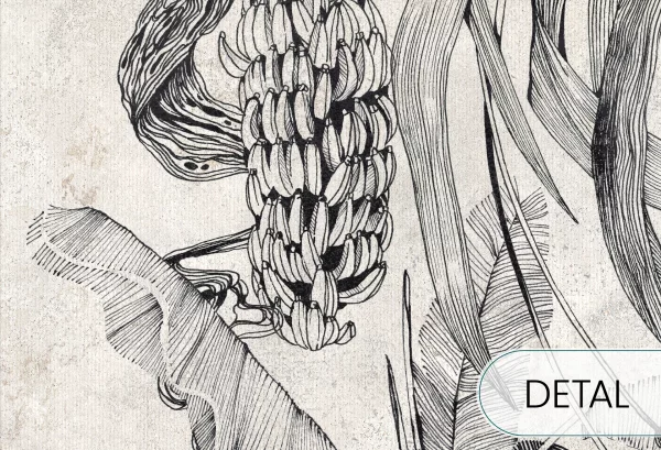 HAVANA - black&white - tapeta leśna do salonu - detal