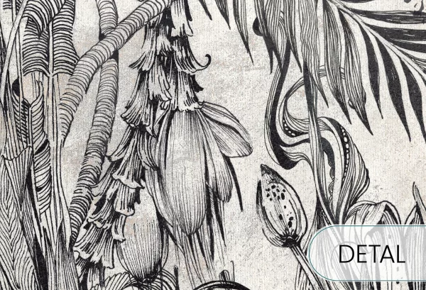 HAVANA - black&white - tapeta leśna do salonu - detal