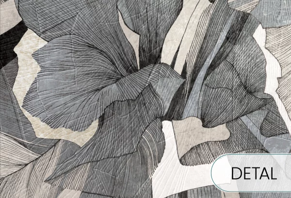 HIBISCUS - blue - tapeta w wielkie kwiaty do salonu lub sypialni - detal