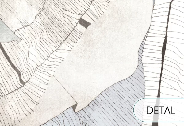 HIBISCUS - blue - tapeta w wielkie kwiaty do salonu lub sypialni - detal