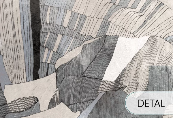 HIBISCUS - blue - tapeta w wielkie kwiaty do salonu lub sypialni - detal