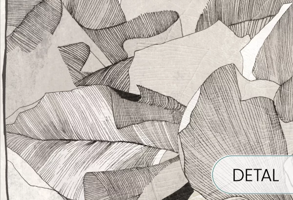 HIBISCUS - grey beige - tapeta w stylu secesyjnym do salonu lub sypialni - detal