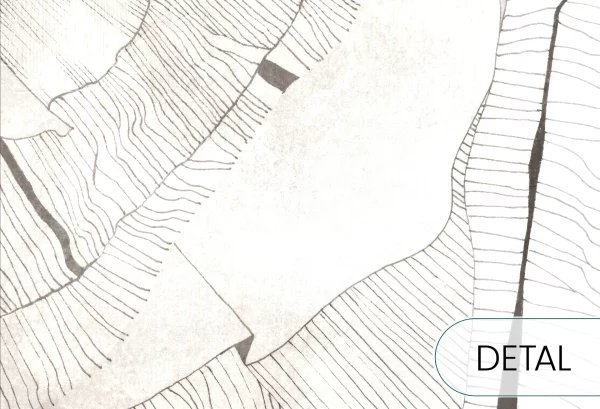 HIBISCUS - grey beige - tapeta w stylu secesyjnym do salonu lub sypialni - detal