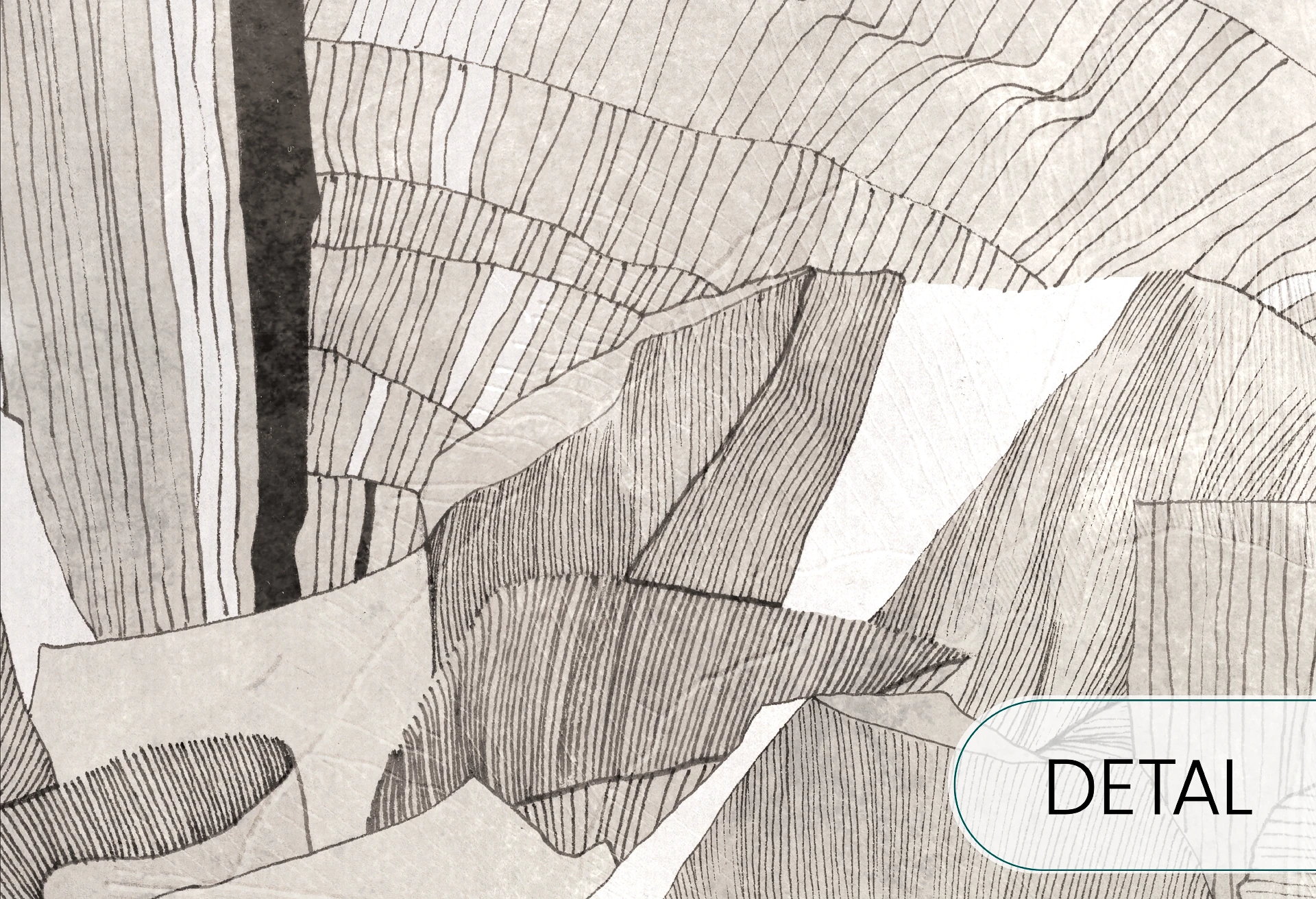 HIBISCUS - grey beige - tapeta w stylu secesyjnym do salonu lub sypialni