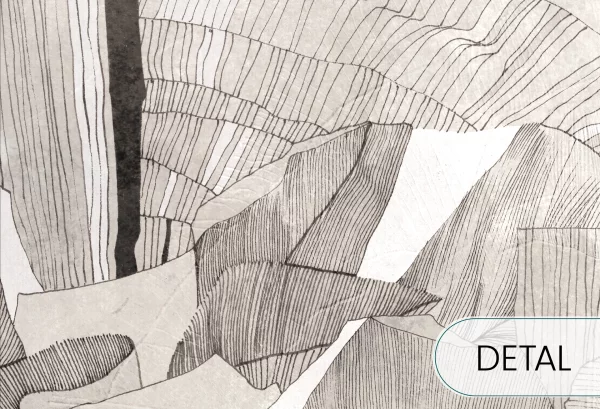 HIBISCUS - grey beige - tapeta w stylu secesyjnym do salonu lub sypialni - detal