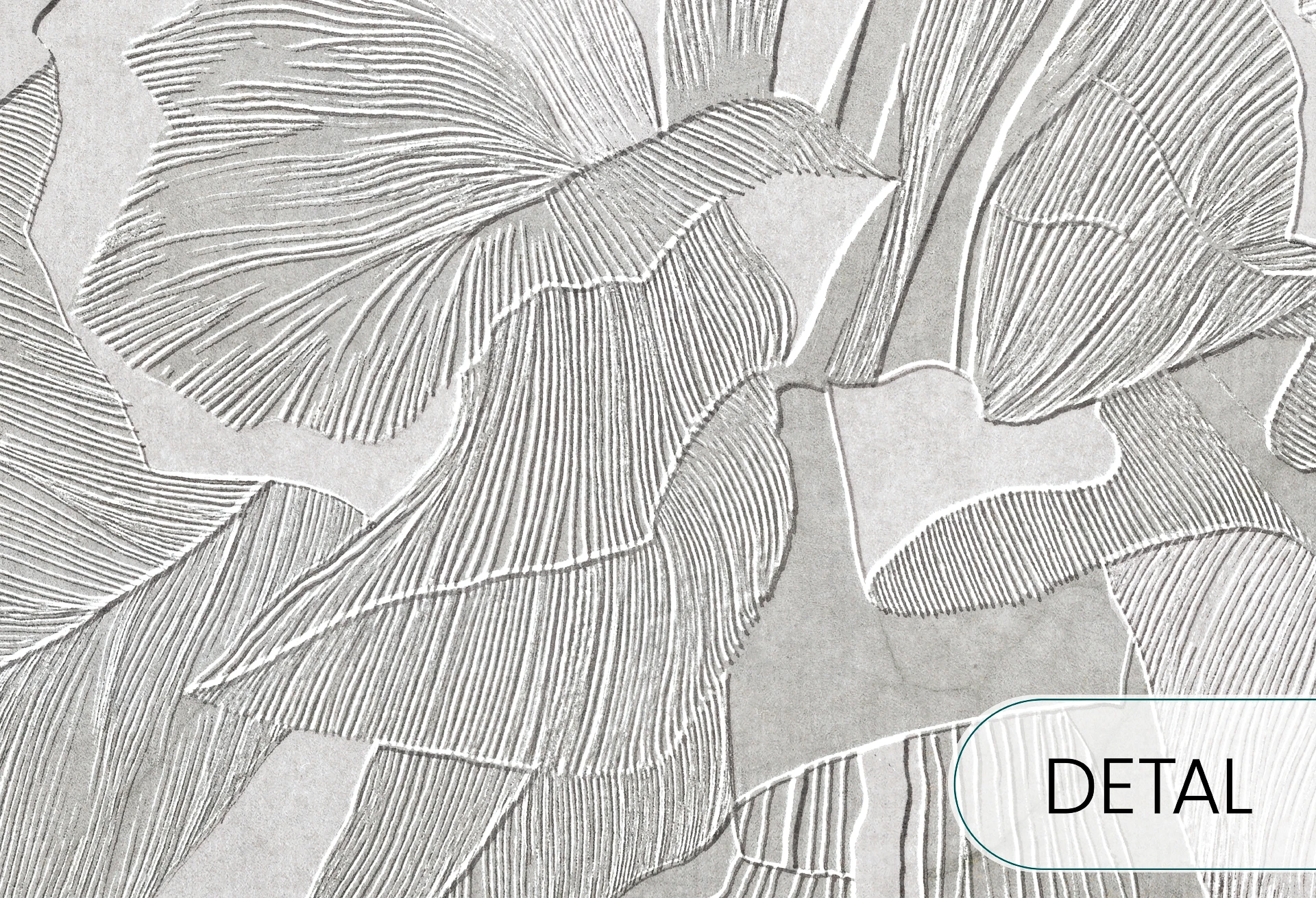 HIBISCUS RELIEF - sage grey - tapeta w duże kwiaty do salonu lub sypialni