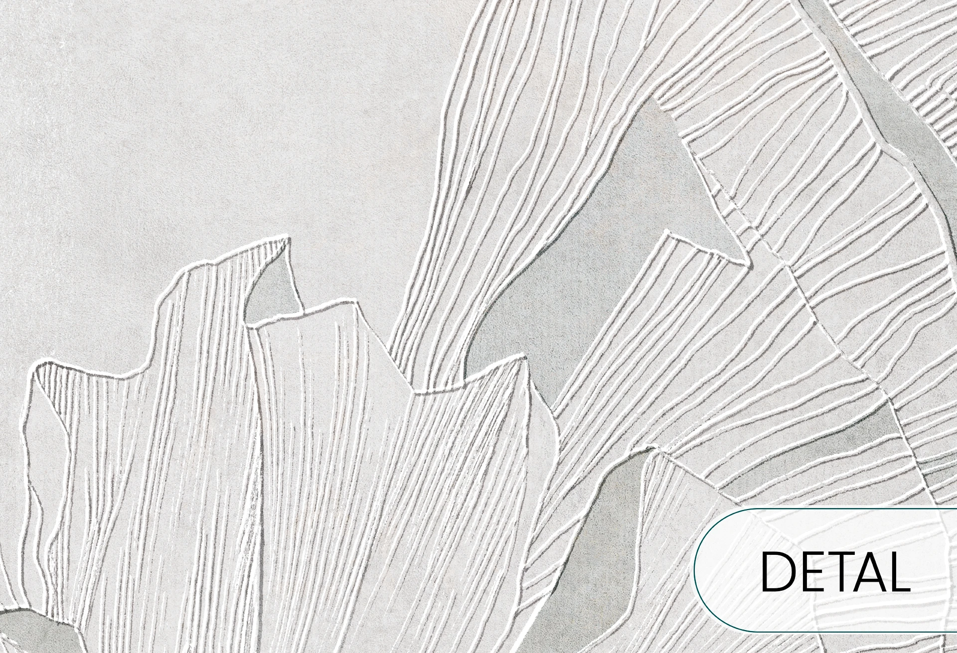 HIBISCUS RELIEF - sage grey - tapeta w duże kwiaty do salonu lub sypialni