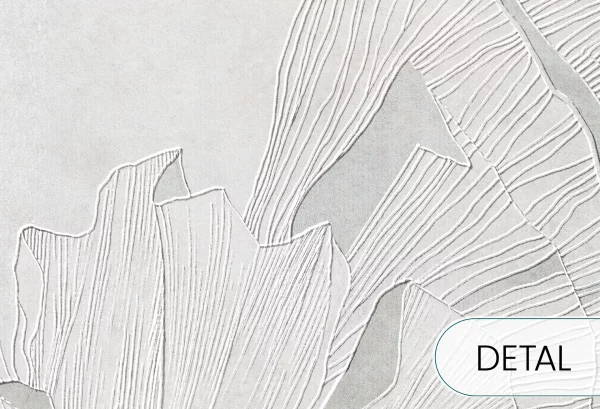 HIBISCUS RELIEF - sage grey - tapeta w duże kwiaty do salonu lub sypialni - detal