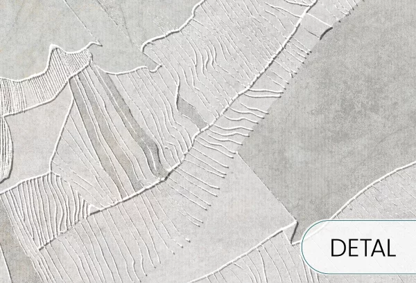 HIBISCUS RELIEF - sage grey - tapeta w duże kwiaty do salonu lub sypialni - detal