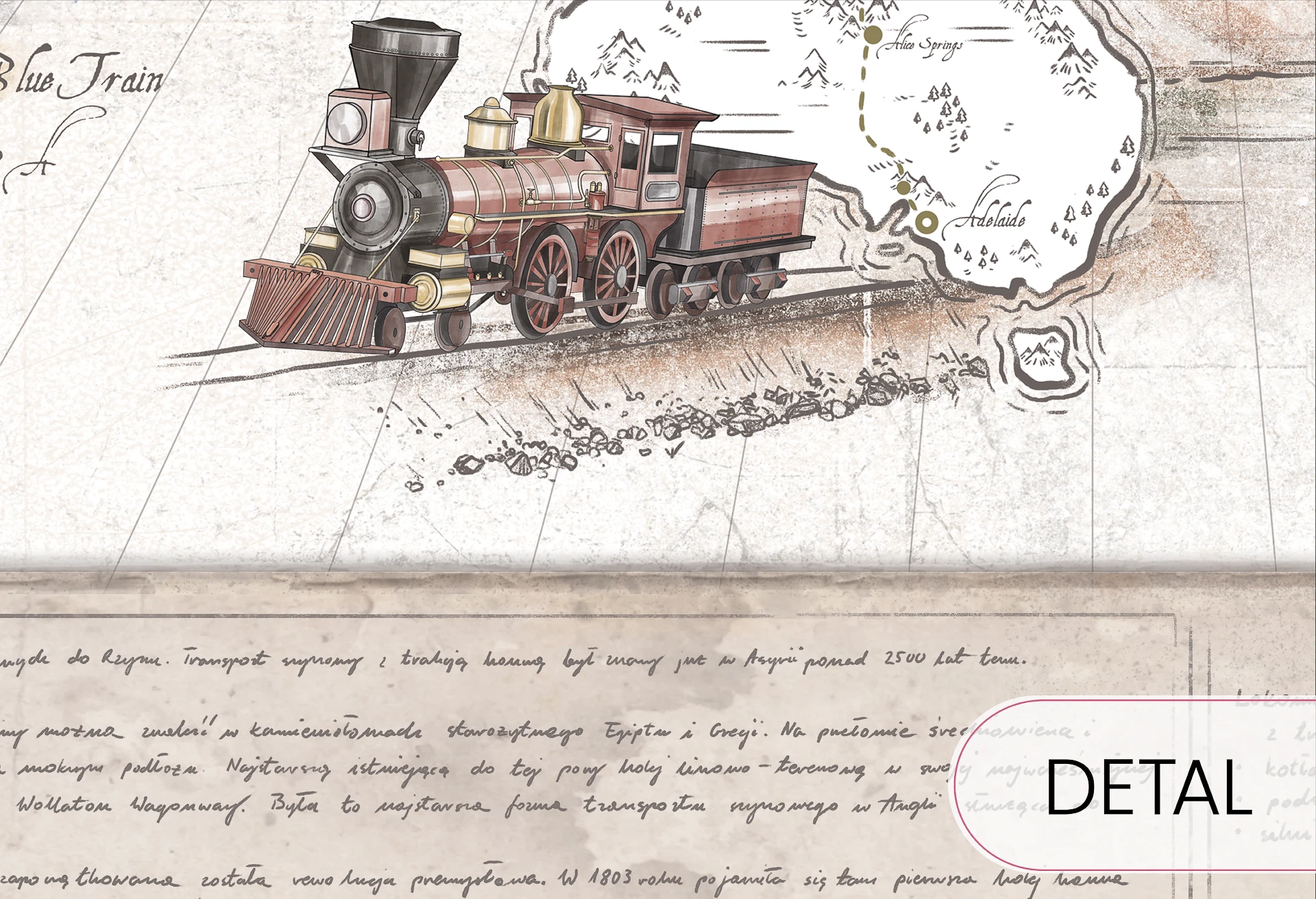 KOLEJE ŚWIATA - tapeta dla chłopca z motywem pociągów