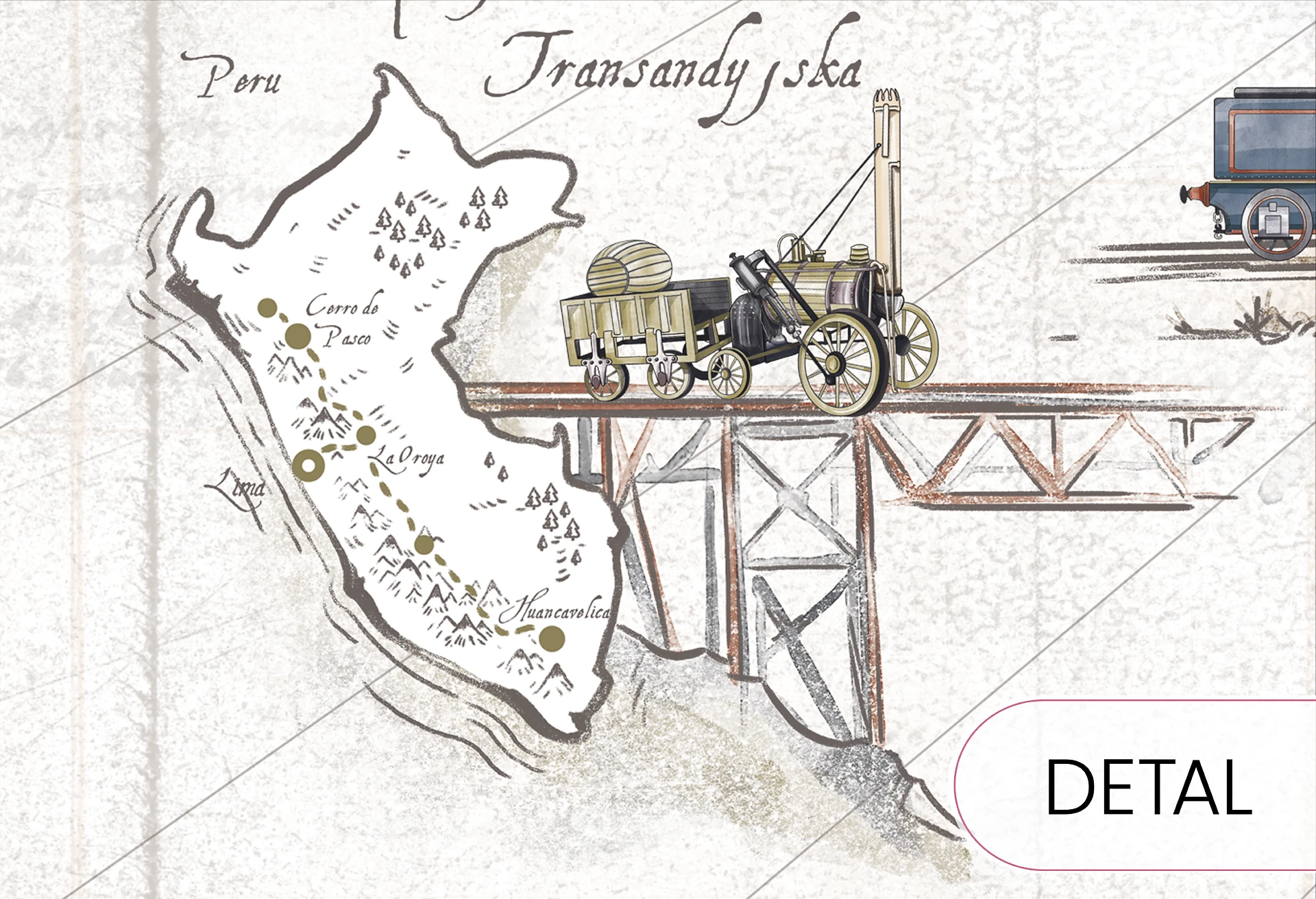 KOLEJE ŚWIATA - tapeta dla chłopca z motywem pociągów