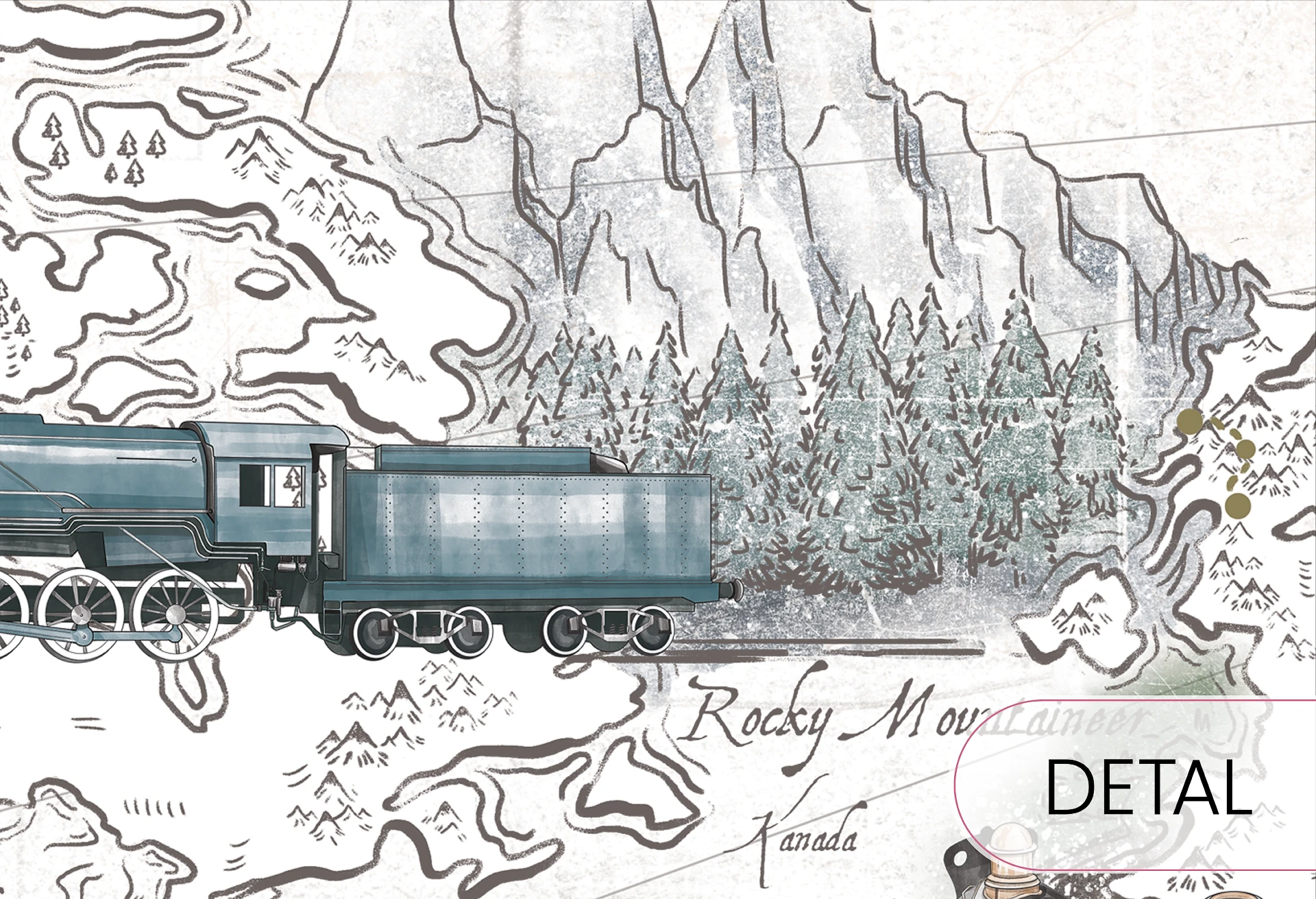 KOLEJE ŚWIATA - tapeta dla chłopca z motywem pociągów