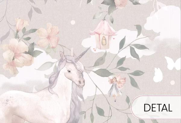 KRÓLESTWO JEDNOROŻCÓW PATTERN - tapeta w jednorożce - detal