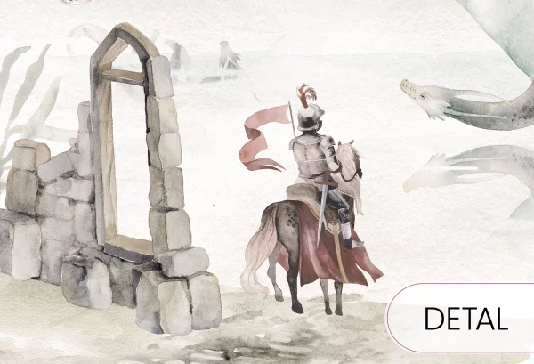 KRÓLESTWO SMOKÓW - tapeta dla dzieci z motywem fantasy - detal