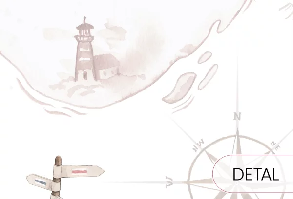 MYSZKI PODRÓŻNICZKI - tapeta dziecięca dla dziewczynki i chłopca w stylu vintage - detal