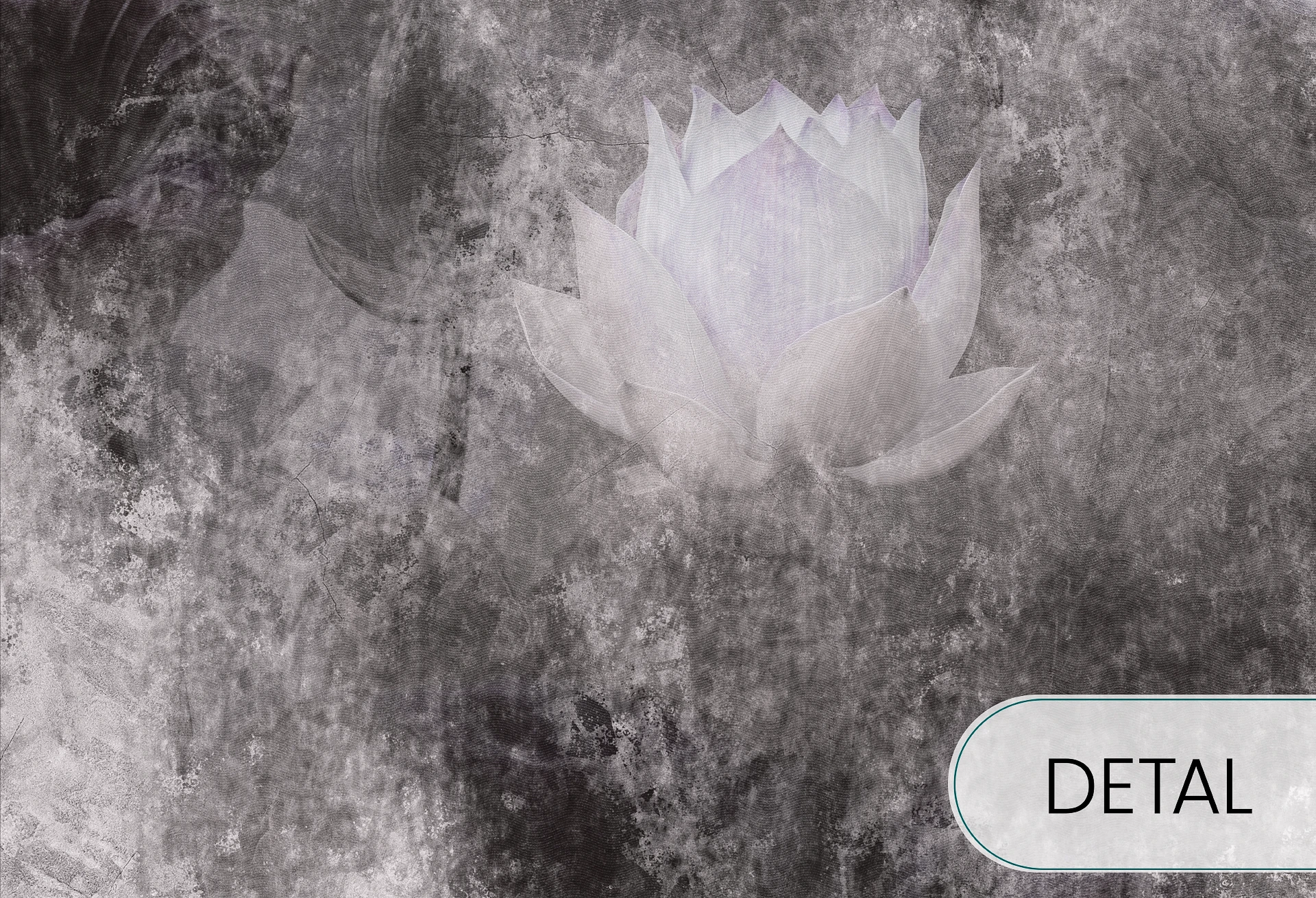 LOTUS BLOSSOM -  grey - tapeta do salonu w duże kwiaty