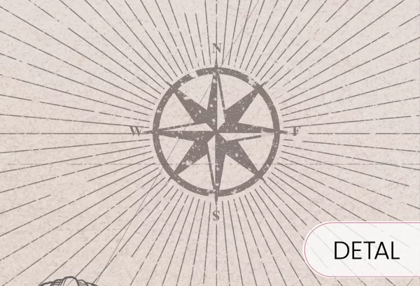 MAPS - desert rose - tapeta z mapą i zwierzętami - detal