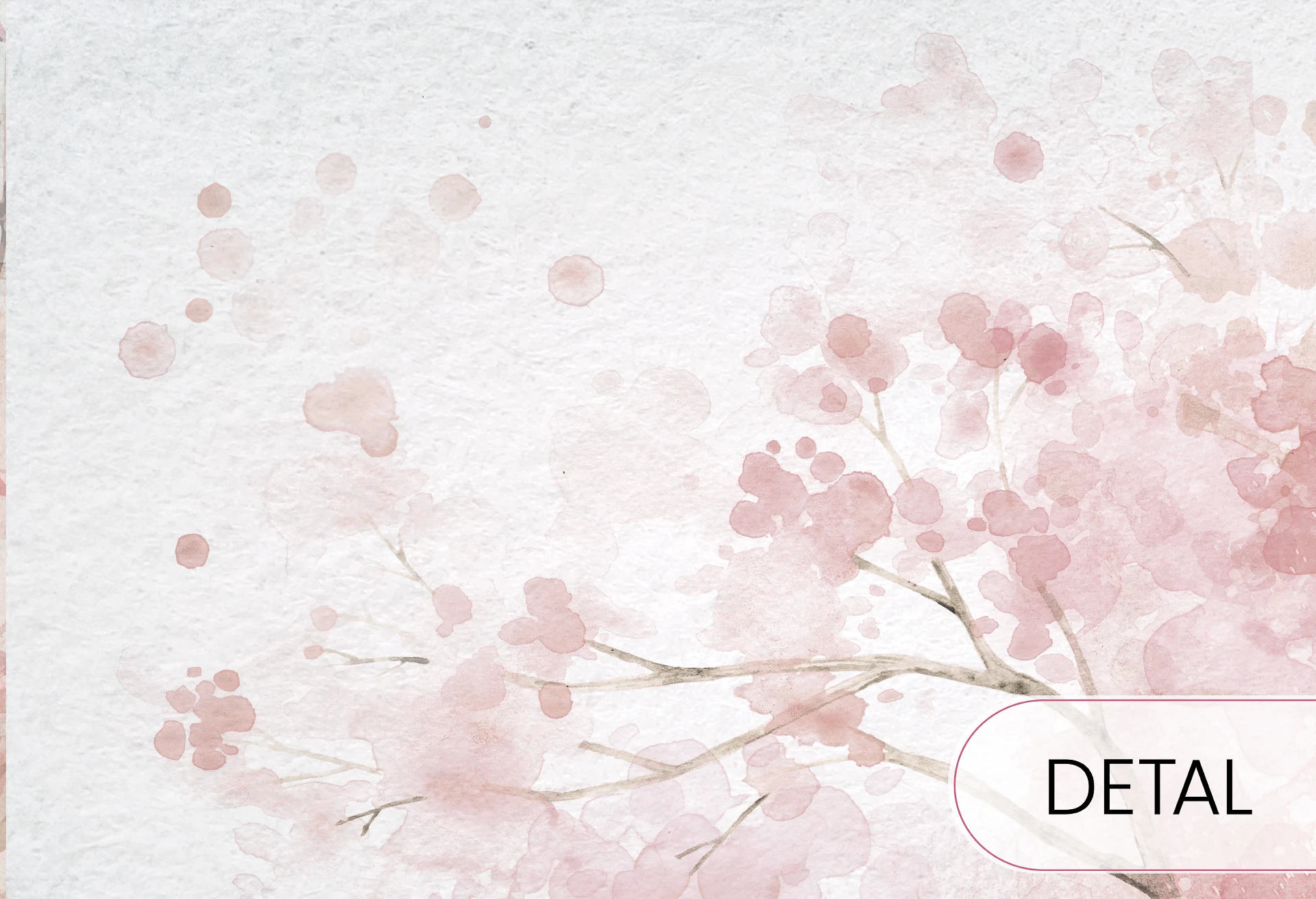 MERRY CHERRY - pink - różowa tapeta dla dziewczynki z drzewem