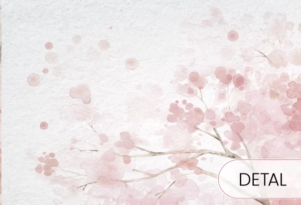 MERRY CHERRY - pink - różowa tapeta dla dziewczynki z drzewem - detal