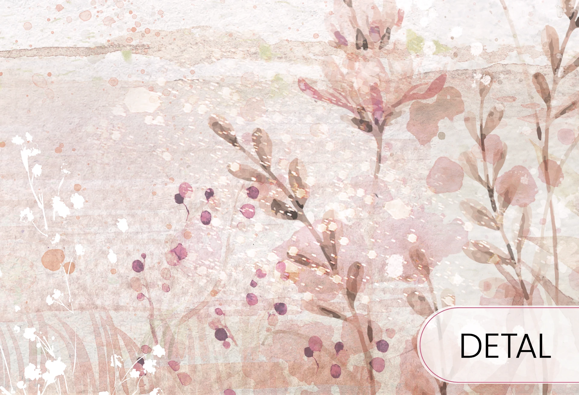 MERRY CHERRY - pink - różowa tapeta dla dziewczynki z drzewem