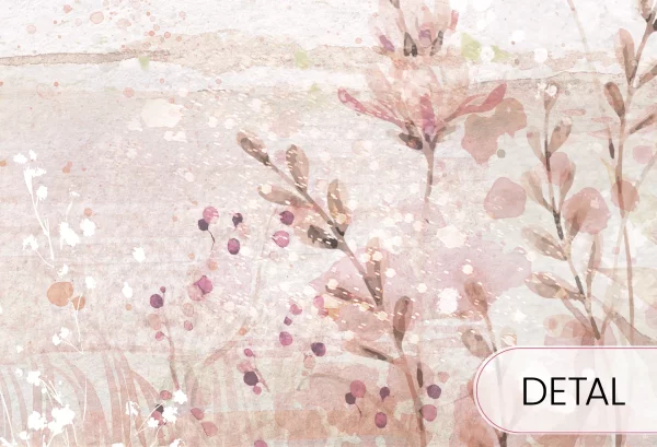 MERRY CHERRY - pink - różowa tapeta dla dziewczynki z drzewem - detal